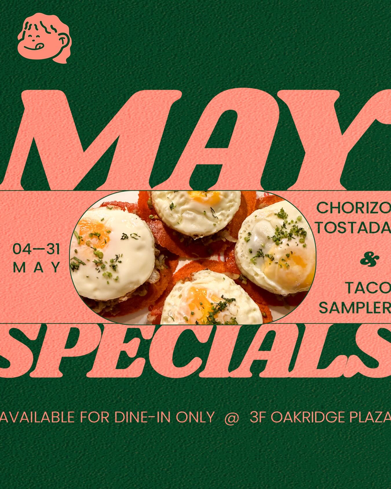 Tequero Tacos May Specials — Chorizo Tostada and Taco Sampler promotional artwork